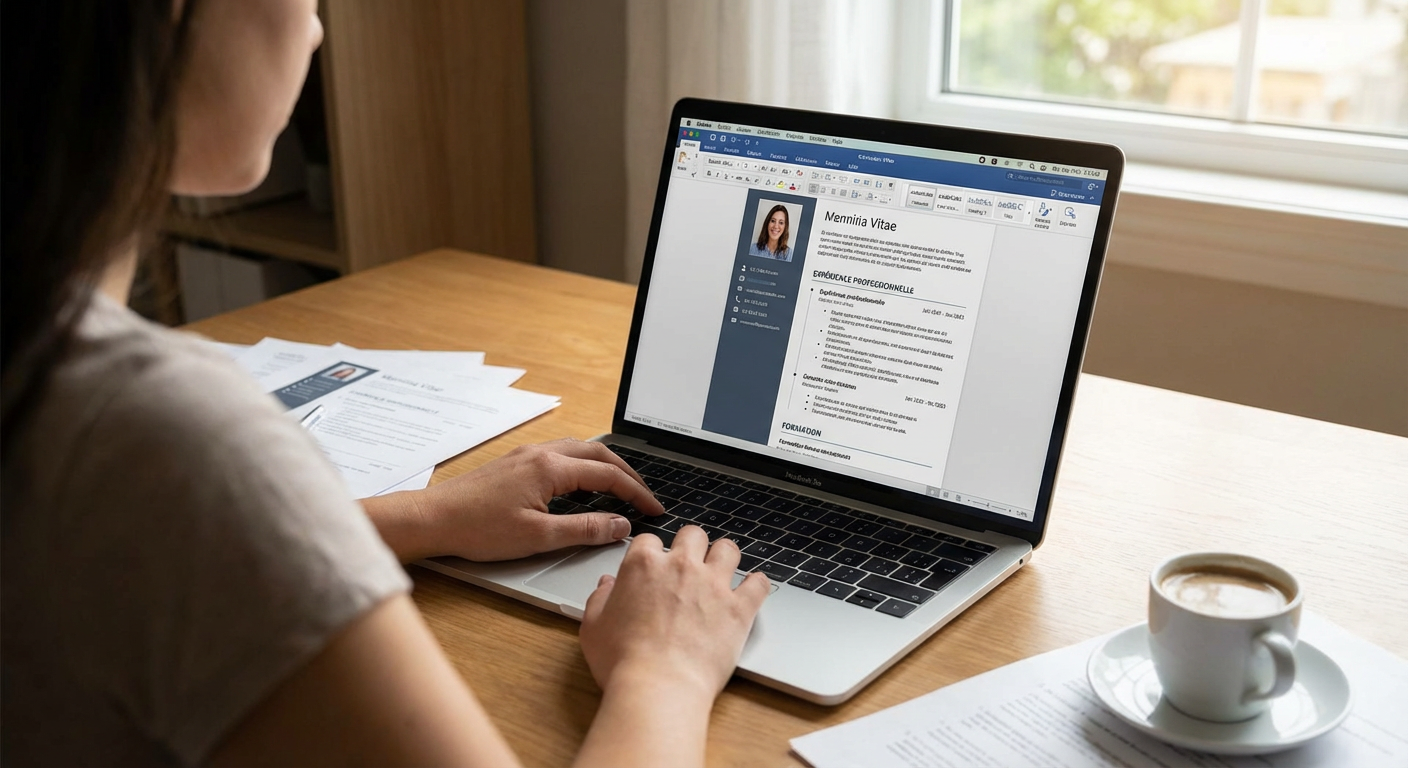 Rédaction de CV sur ordinateur